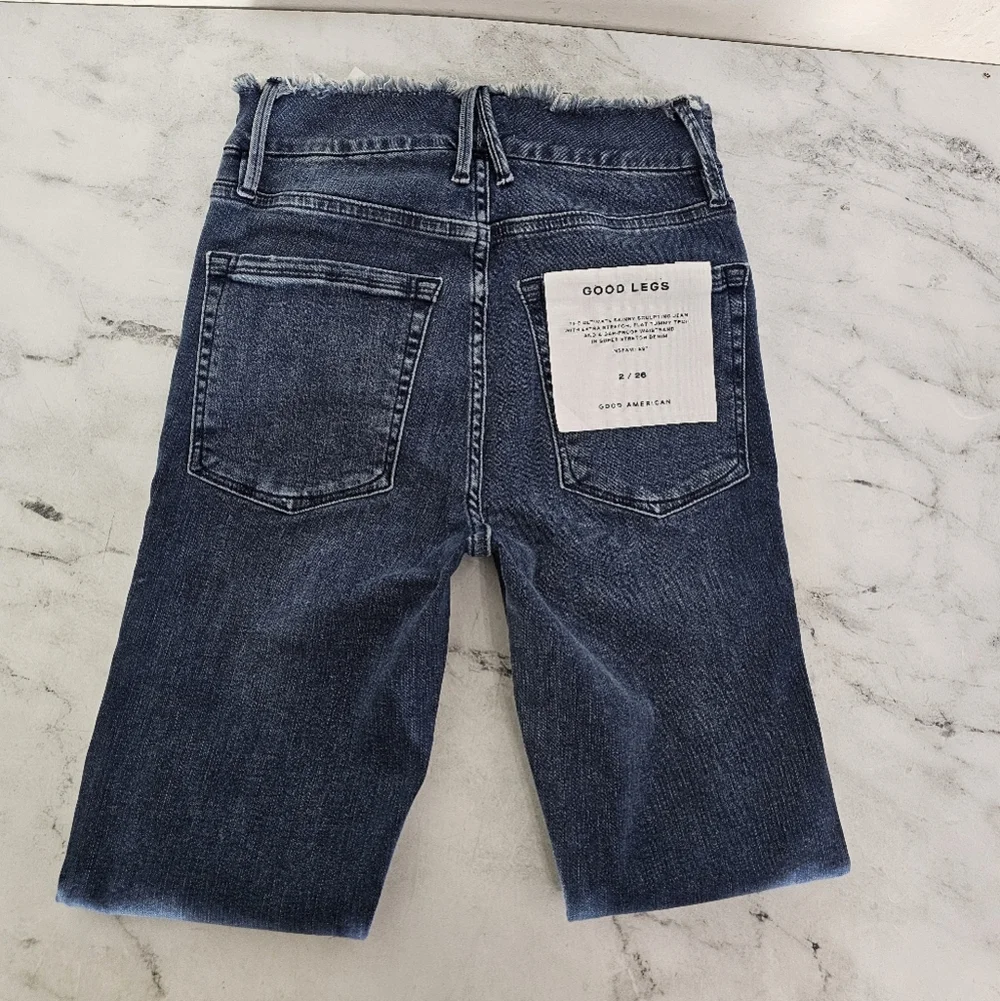 Good American High Rise Good Legs Skinny Extra Stretch‎ Dark Blue Jeans 26 NWT